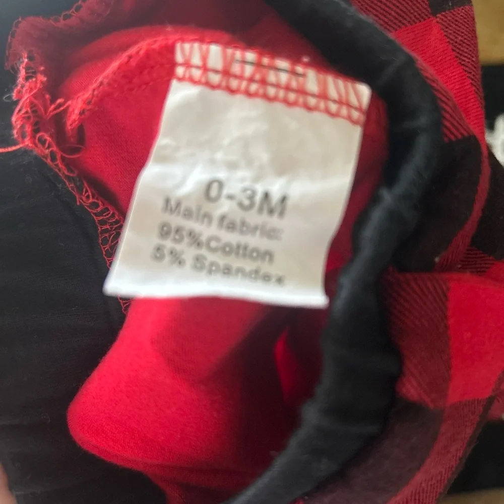 Little Man Black and Red Plaid Baby Set